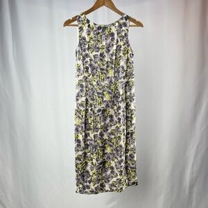 NEW Boden Silk Blend Sleeveless Floral Sheath Dress in Grey Size 4‎ Long